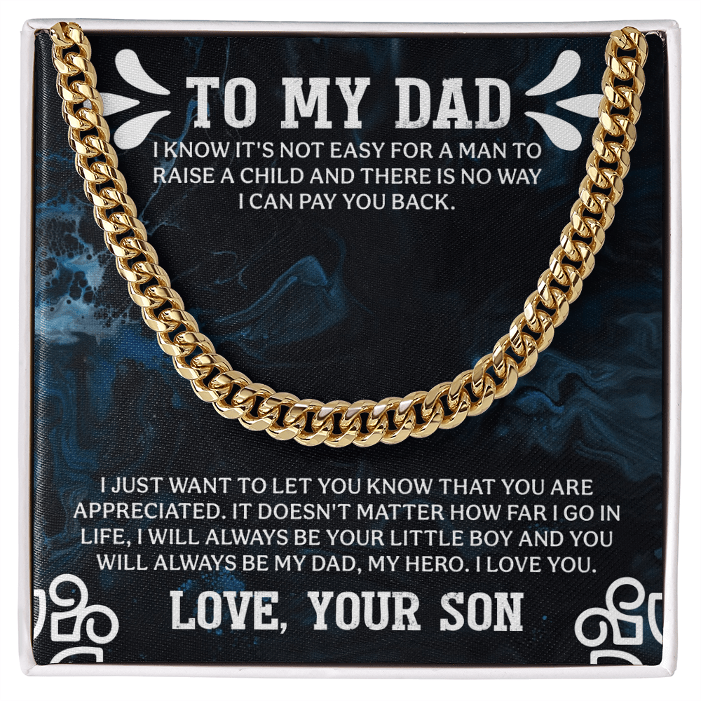 To My Dad Cuban Link Chain, To My Dad Gift, Dad Gifts from Daughter, Dad Gifts, Thank You Dad Gift, Father Necklace, Father's Day Gifts for Dad from Daughter - Son, Gift From Son, Papa Gift, Father's Day Jewelry - Beauty Belliss